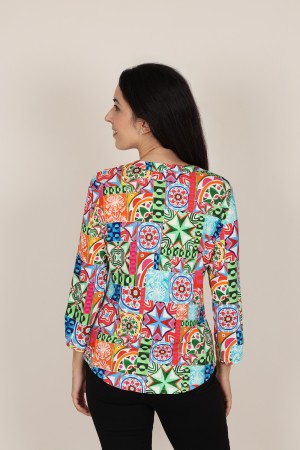 Sleevless Printed Multicolored Blouse| M47 Modas Benidorm
