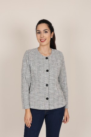 Printed Round Neck Jacket | M47 Modas Benidorm