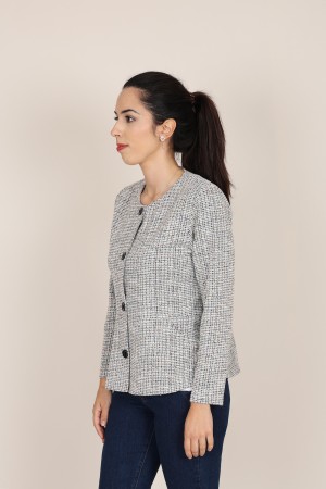 Printed Round Neck Jacket | M47 Modas Benidorm