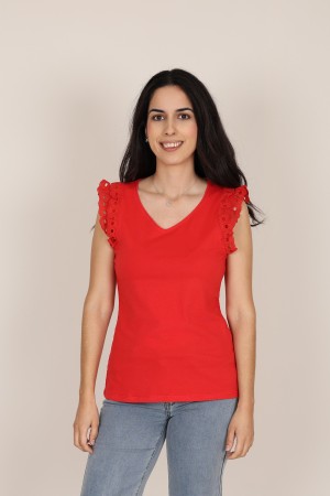 Linen Lingerie sleeveless T-shirt| M47 Modas Benidorm