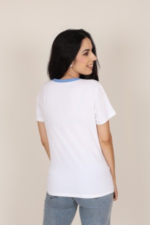 Oversize Print V-neck T-shirt| M47 Modas Benidorm