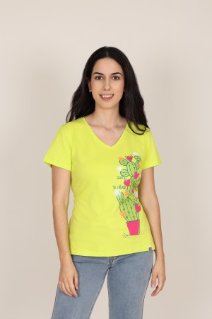 Oversize Print V-neck T-shirt| M47 Modas Benidorm