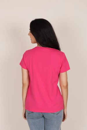 Oversize Print V-neck T-shirt| M47 Modas Benidorm