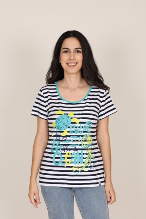 Oversize Print V-neck T-shirt| M47 Modas Benidorm