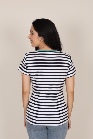 Oversize Print V-neck T-shirt| M47 Modas Benidorm