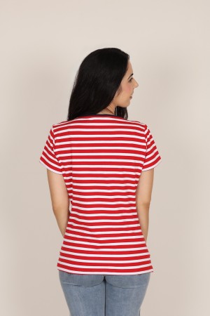 Oversize Print V-neck T-shirt| M47 Modas Benidorm