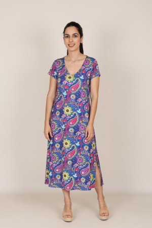 Vestido Largo Estampado| Vestido Punto|  M47 Modas Benidorm