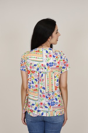 Flowing Printed Multicolored Blouse| M47 Modas Benidorm