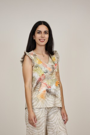 Blusas y Tops | Blusa Estampada Flor | M47 Modas Benidorm
