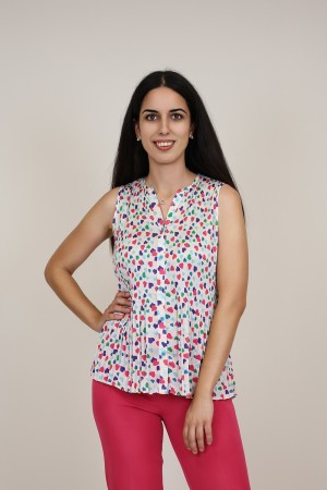 Blusa Plisada| Estampado Misonni| M47 Modas Benidorm