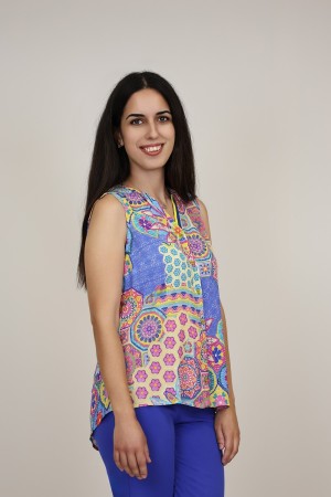 Sleevless Printed Multicolored Blouse| M47 Modas Benidorm