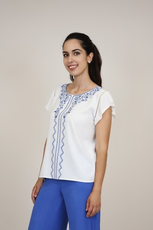 Blusas y Tops | Blusa Estampada Flor| M47 Modas Benidorm