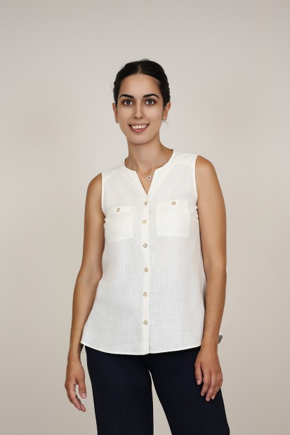 Sleevless Printed Multicolored Blouse| M47 Modas Benidorm