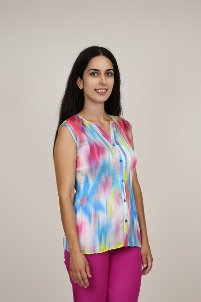 Blusa Plisada| Estampado Misonni| M47 Modas Benidorm