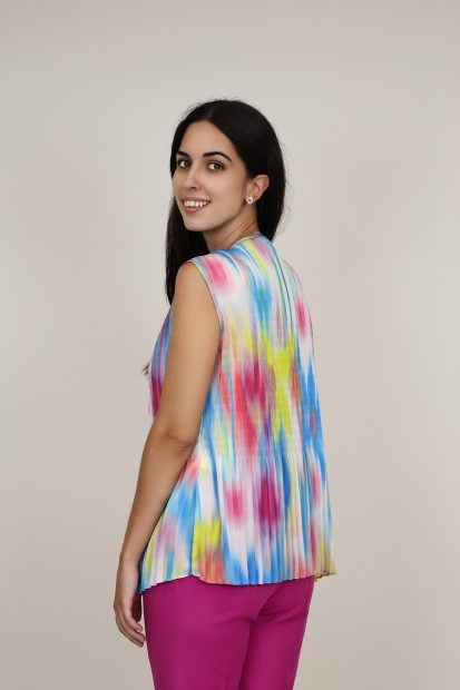 Blusa Plisada| Estampado Misonni| M47 Modas Benidorm