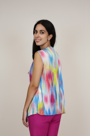 Blusa Plisada| Estampado Misonni| M47 Modas Benidorm