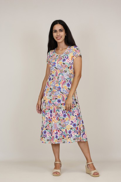 Vestido Midi Estampado| Vestido Boho|  M47 Modas Benidorm