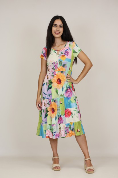 Vestido Midi Estampado| Vestido Boho|  M47 Modas Benidorm
