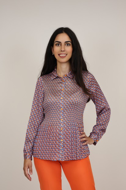 Blusa Plisada| Camisa Estampada| M47 Modas Benidorm