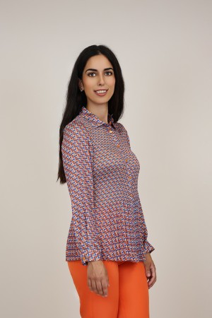 Blusa Plisada| Camisa Estampada| M47 Modas Benidorm