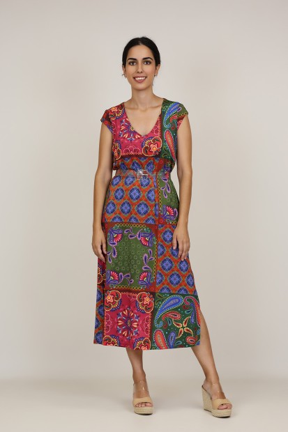 Vestido Maxi Estampado| Vestido Punto|  M47 Modas Benidorm