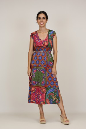 Vestido Maxi Estampado| Vestido Punto|  M47 Modas Benidorm