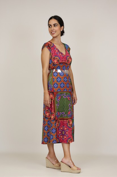 Vestido Maxi Estampado| Vestido Punto|  M47 Modas Benidorm
