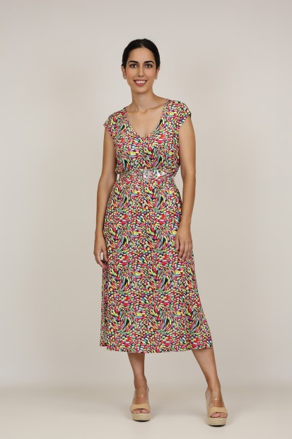 Vestido Maxi Estampado| Vestido Punto|  M47 Modas Benidorm