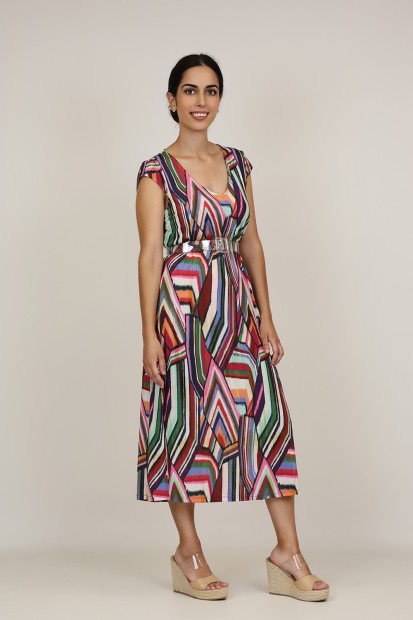 Vestido Maxi Estampado| Vestido Punto|  M47 Modas Benidorm