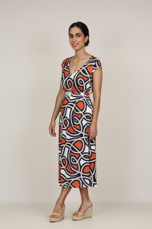 Vestido Maxi Estampado| Vestido Punto|  M47 Modas Benidorm