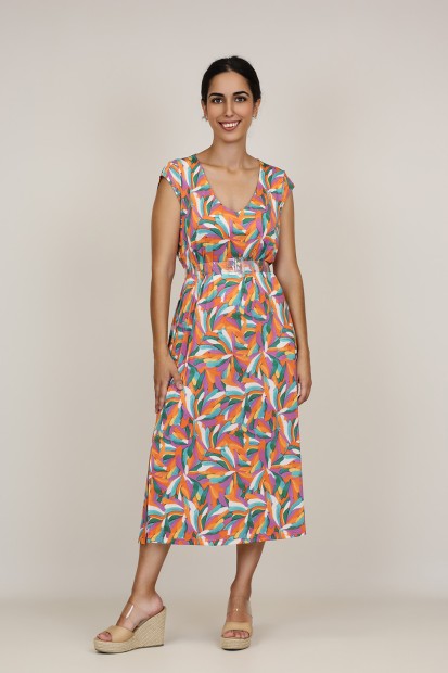 Vestido Maxi Estampado| Vestido Punto|  M47 Modas Benidorm