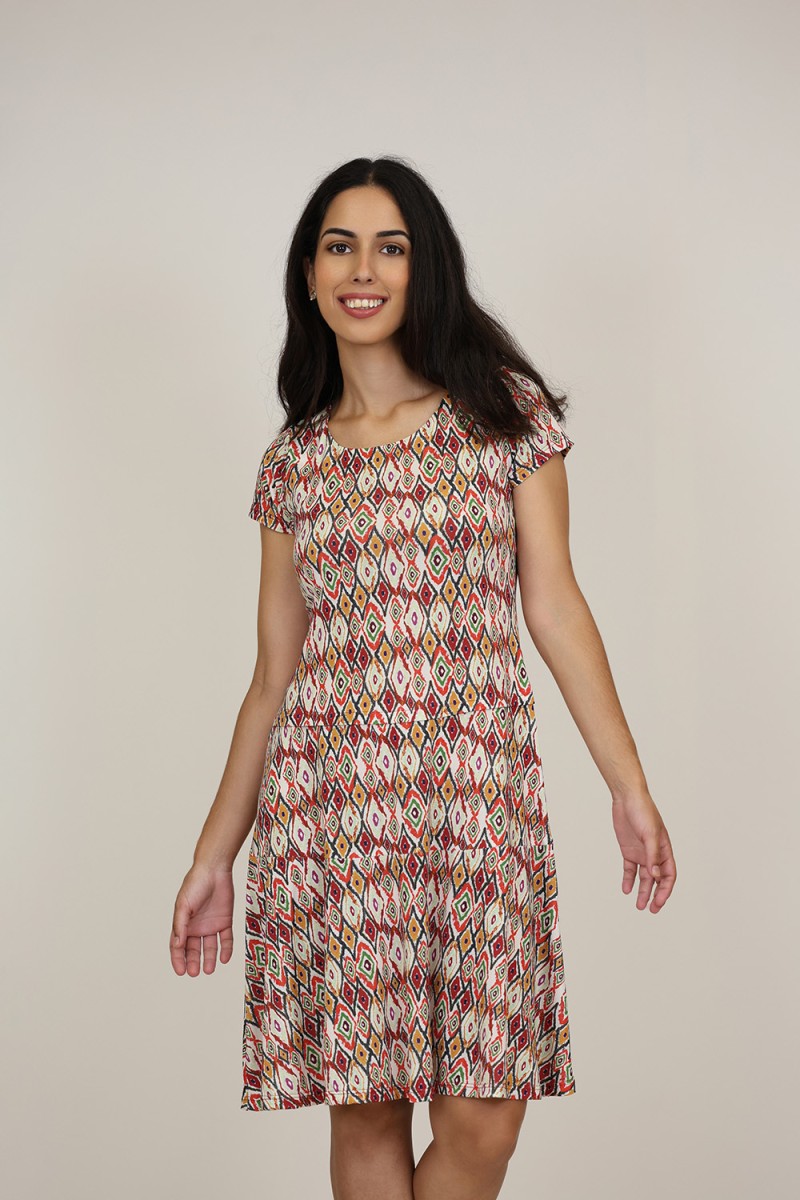 Vestido Midi Estampado | Vestido Punto| M47 Modas Benidorm