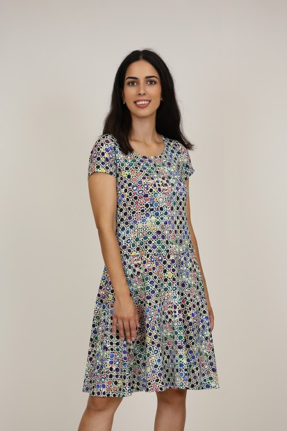Vestido Midi Estampado | Vestido Punto| M47 Modas Benidorm
