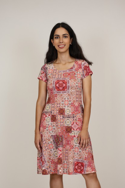 Vestido Midi Estampado | Vestido Punto| M47 Modas Benidorm