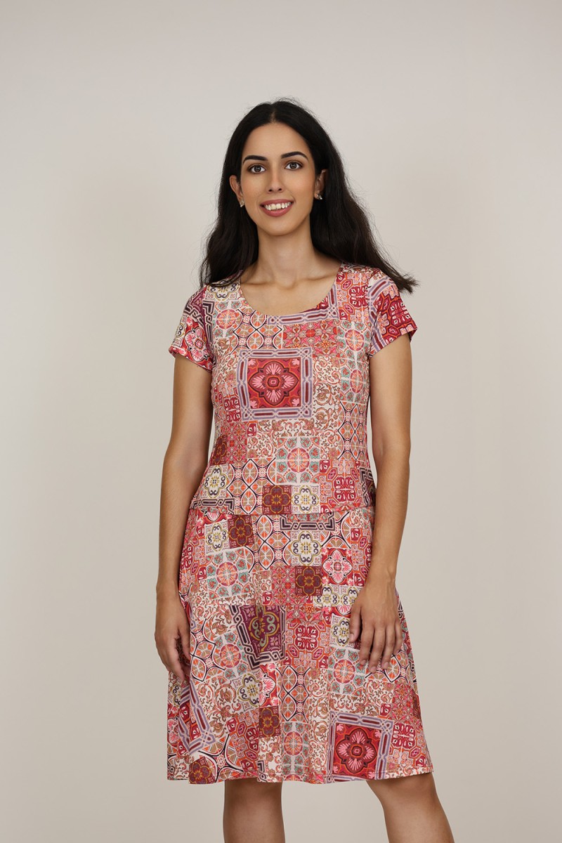 Vestido Midi Estampado | Vestido Punto| M47 Modas Benidorm