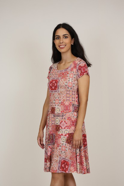 Vestido Midi Estampado | Vestido Punto| M47 Modas Benidorm