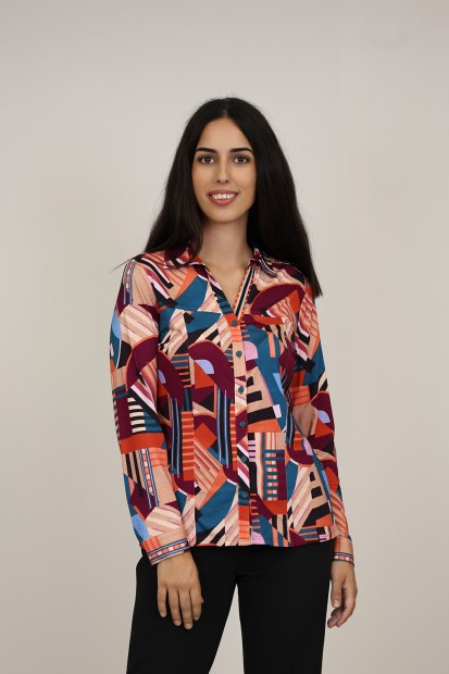 Viscose Shirt Lettering Print | M47 Modas Benidorm