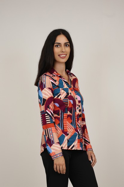 Viscose Shirt Lettering Print | M47 Modas Benidorm
