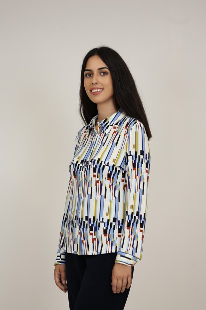 Viscose Shirt Lettering Print | M47 Modas Benidorm
