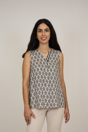 Sleevless Printed Multicolored Blouse| M47 Modas Benidorm
