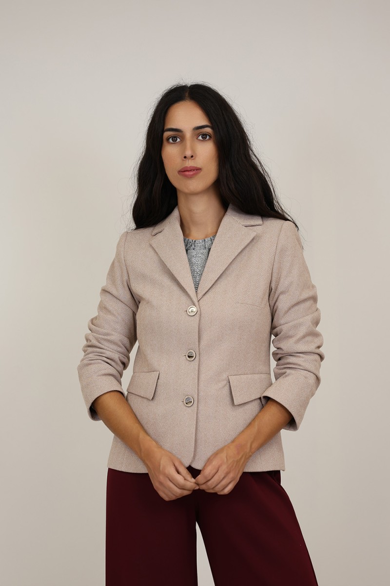 Straight-Cut Crepe Blazer| M47 Modas Benidorm Straight-Cut Crepe Blazer| M47 Modas Benidorm