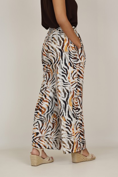 Pantalones de Mujer| Pantalon Palazzo Animal Print | M47 Modas Benidorm