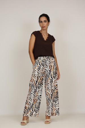 Pantalones de Mujer| Pantalon Palazzo Animal Print | M47 Modas Benidorm