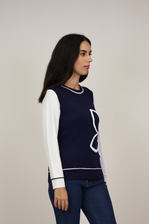 Knitted sweater Stripes & Animal Print| M47 Modas Benidorm