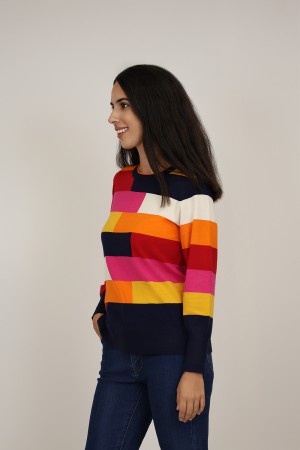 Knitted sweater Stripes & Animal Print| M47 Modas Benidorm