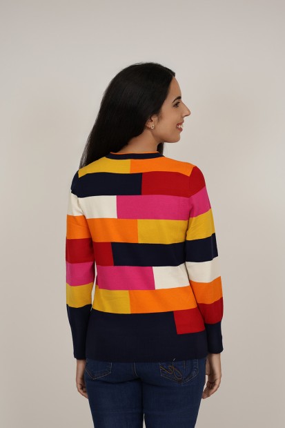 Knitted sweater Stripes & Animal Print| M47 Modas Benidorm