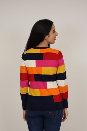 Knitted sweater Stripes & Animal Print| M47 Modas Benidorm