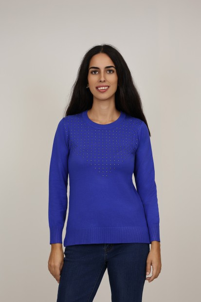 Ribbed sweater with Studs| M47 Modas Benidorm