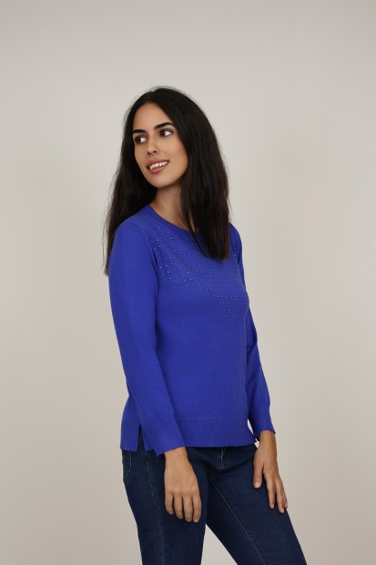 Ribbed sweater with Studs| M47 Modas Benidorm