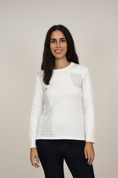 Ribbed sweater with Studs| M47 Modas Benidorm